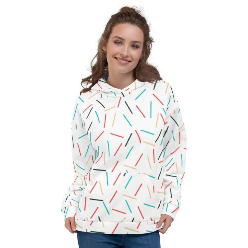 White Sprinkles Women's Hoodies, Birthday Best Unisex Sweatshirt Pullover Tops - Made in EU
