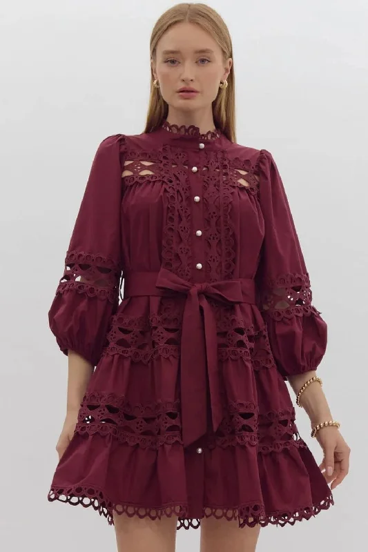 The Eliza Dress Burgundy