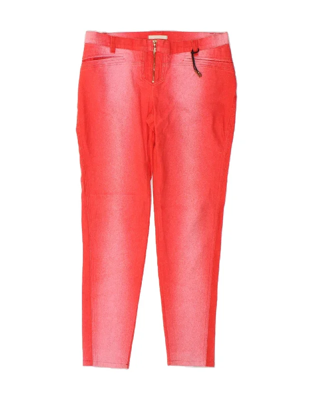 ROBERTO CAVALLI Womens Skinny Jeans Large W33 L31 Red Colourblock Cotton