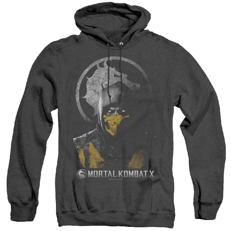 Mortal Kombat Scorpion Bust - Heather Pullover Hoodie
