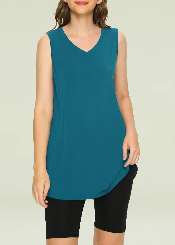 Women's Bamboo Viscose Sleeveless Tunic Flowy Pajama Tank Top Cozy winter pajama sets