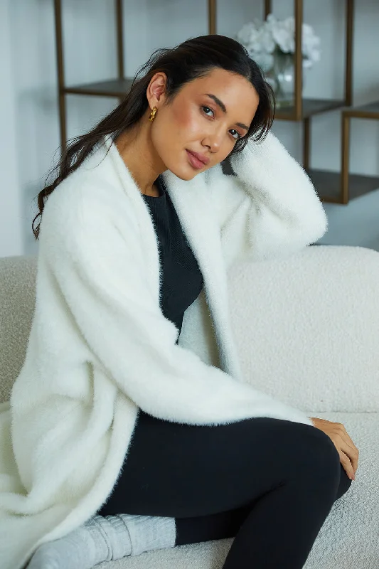 Personalised Luxury Knitted  Cosy Longline Robe Cardigan - Ivory Kids' pajama sets