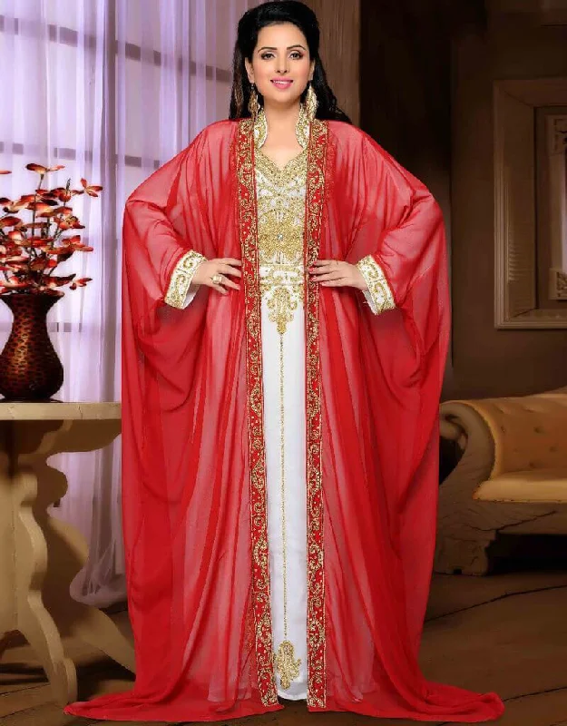Jacket Style Partywear Kaftan Bridal Lace Gown