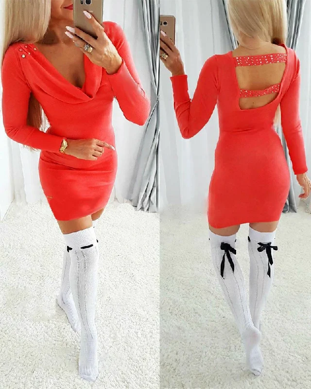 Give You All Mini Dress - Red Elegant mini dresses