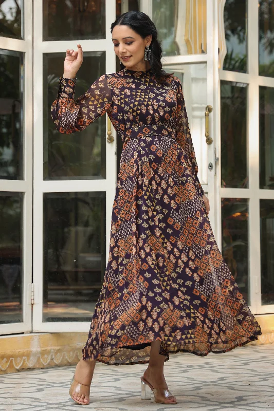 Black Chiffon Printed Flared Maxi Dress Forever 21 maxi dresses