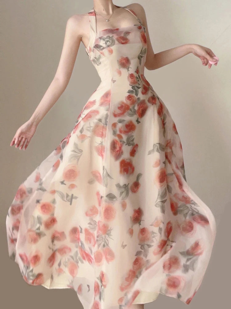 Exy Sling Backless Maxi Dresses for Women Elegant Sleeveless Robes Female Evening Party Vestidos Beach Vacation Clothing Summer party maxi dresses