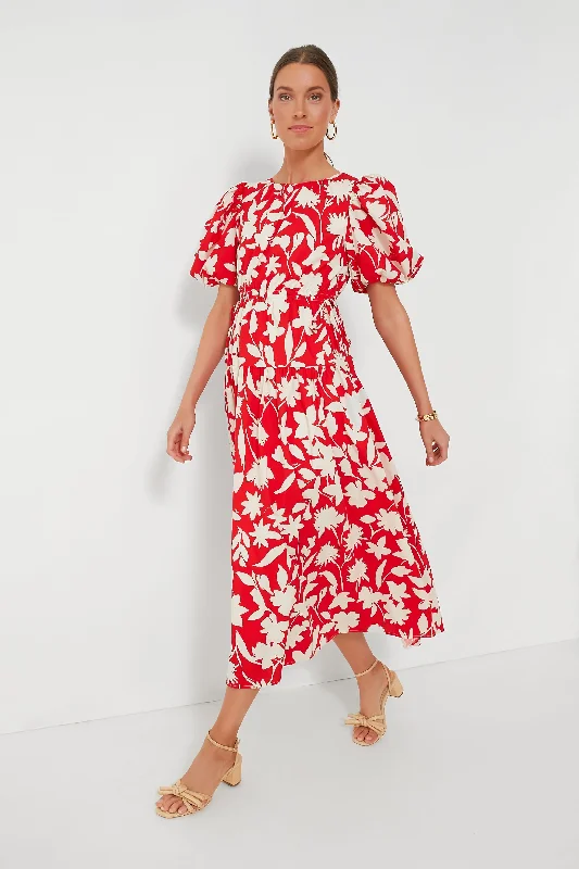 Red Floral Maxi Dress Discounted maxi dresses