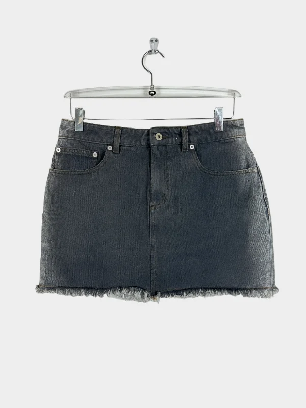 Gradient Denim Mini Skirt