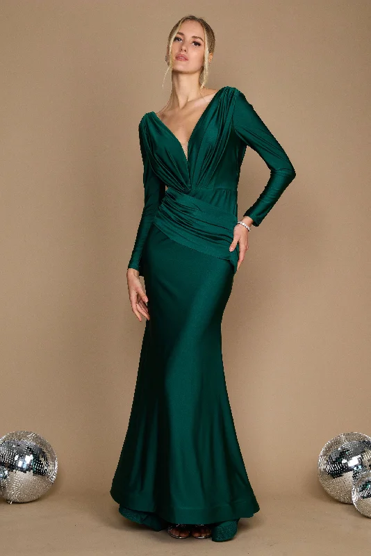 Dylan & Davids Long Sleeve Formal Fitted Evening Dress