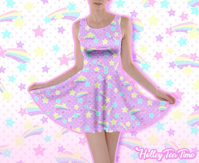 Starry Party Purple Skater Dress [Made To Order] Designer party dresses