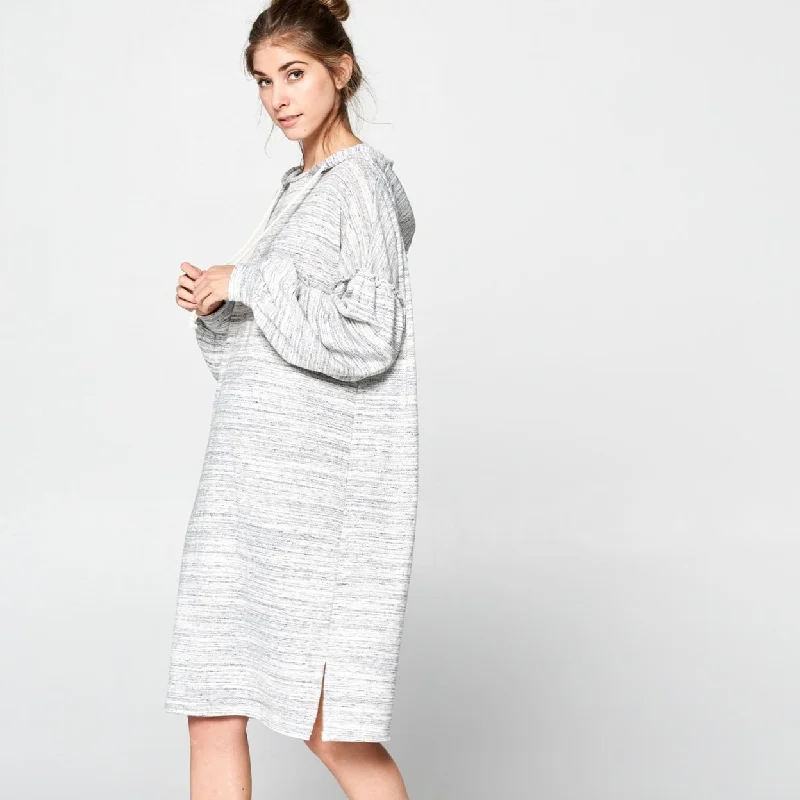 Oversized Marled Sweatshirt Dress Simple Shirt Dress